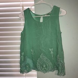 Charming Charlie blue/green top size small